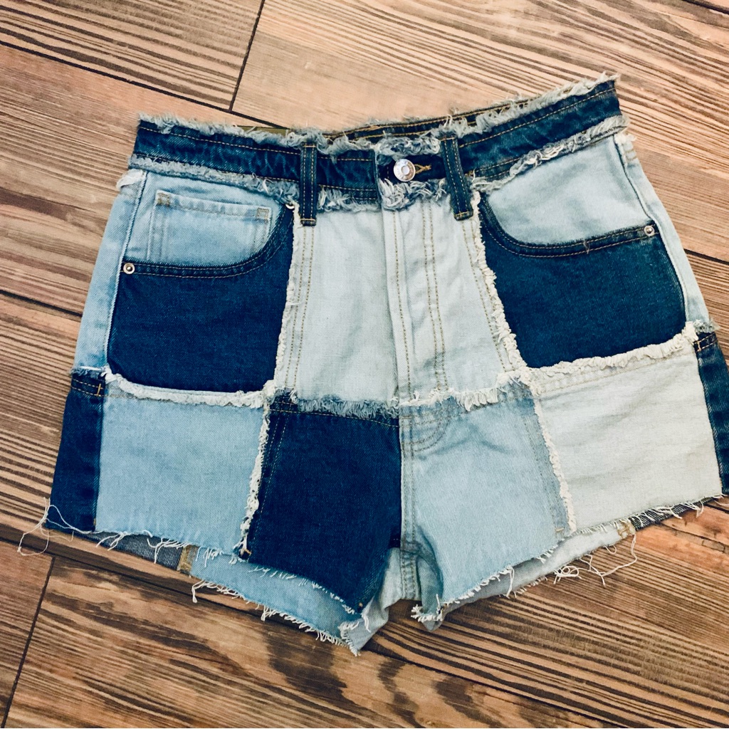 Patchwork Jean Shorts